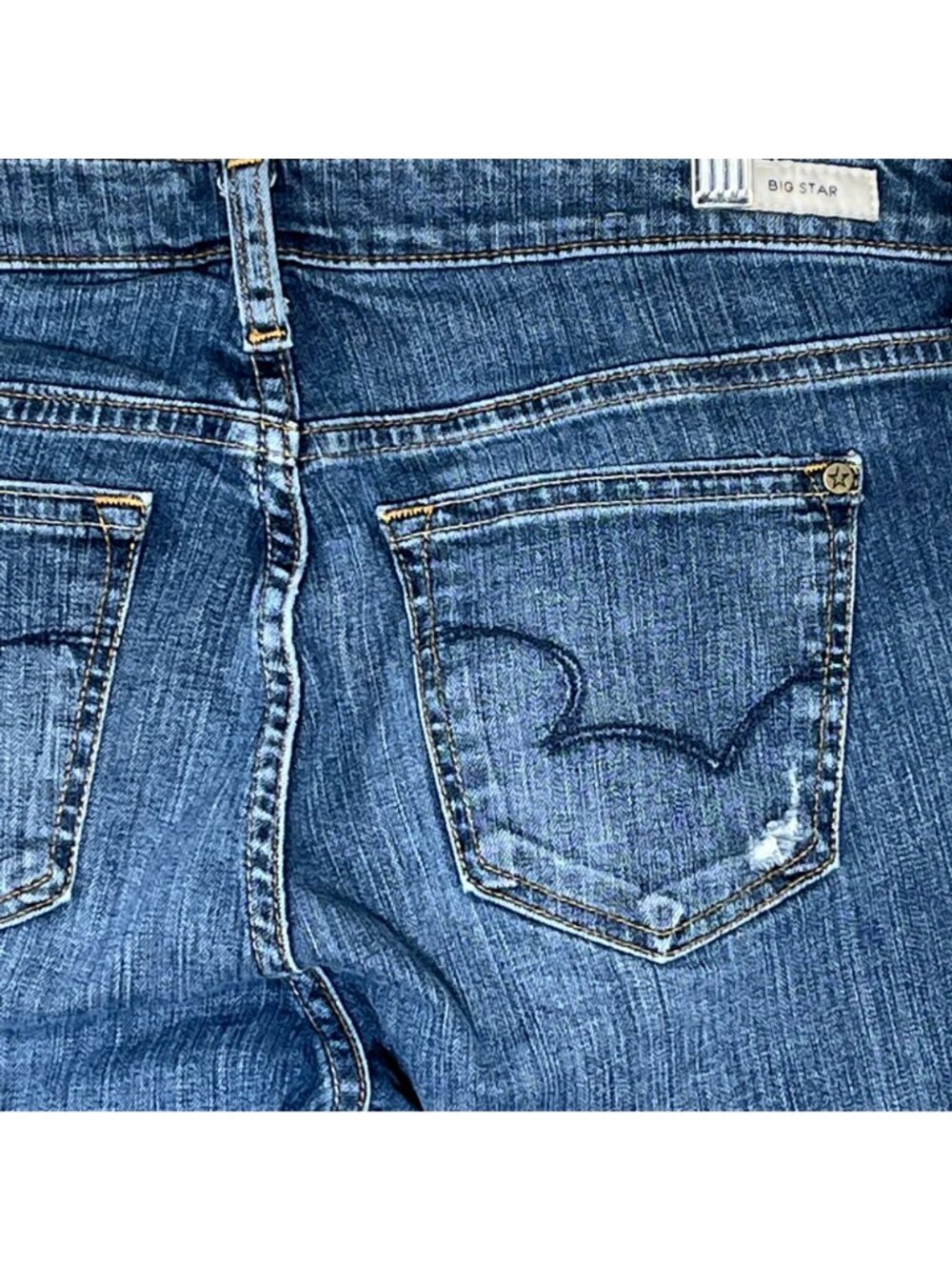 Big Star Kate Relaxed Straight Distressed Jeans 28R Medium Wash Denim - Picture 11 of 12